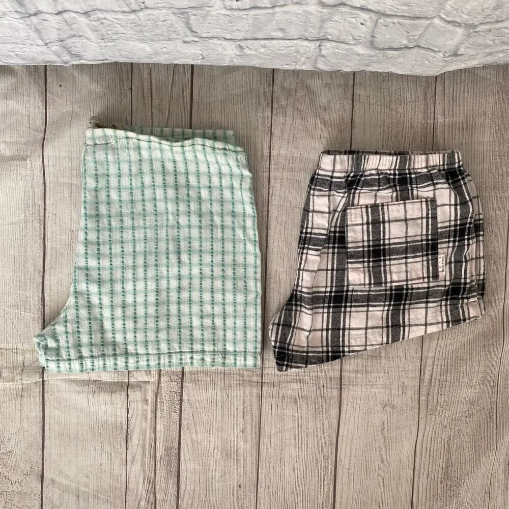 Nautica women sleepwear plaid shorts bundle size Small & large